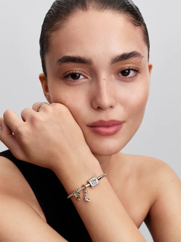 (image for) Pandora Disney Princess Tiana Water Lily Lab-grown Diamond Charm - 764326C01 - View 4
