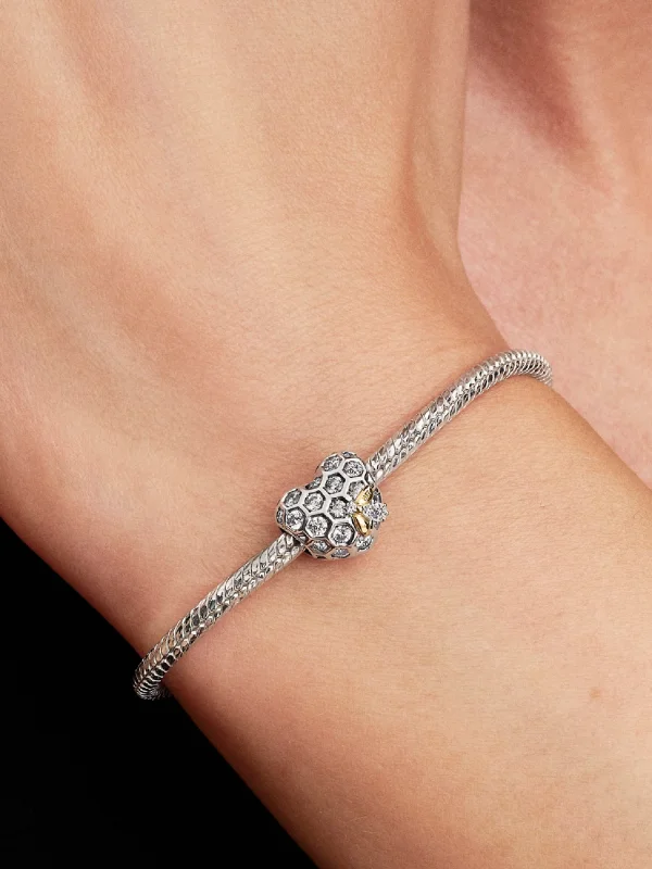 (image for) PANDORA Honeycomb Heart Charm 764332C01 Sterling Silver - View 2