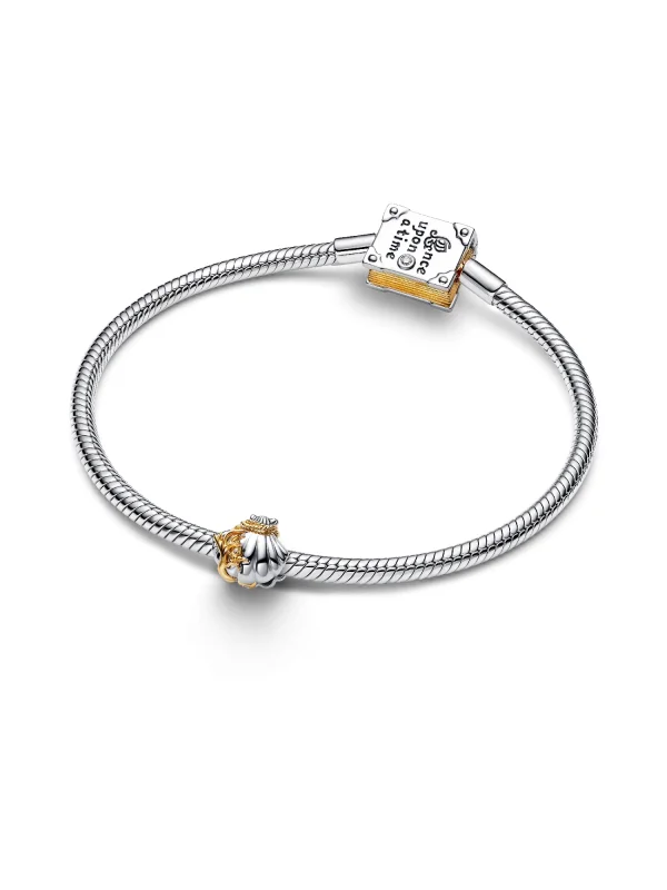 (image for) PANDORA Ariel Shell Charm: Lab-Grown Diamond Two-Tone Charm - View 6
