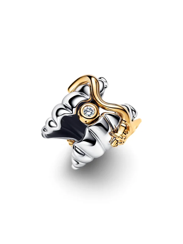 (image for) PANDORA Ariel Shell Charm: Lab-Grown Diamond Two-Tone Charm - View 7
