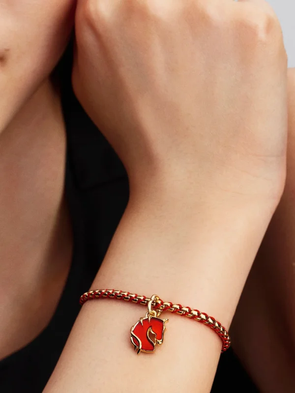 (image for) Pandora Red Fire Horse Murano Glass Dangle Charm - 764431C01 - View 2