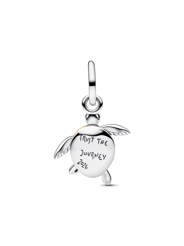 (image for) Pink Diamond PANDORA Charm 764432C01 | Sea Turtle Dangle - View 3