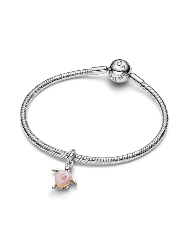 (image for) Pink Diamond PANDORA Charm 764432C01 | Sea Turtle Dangle - View 5