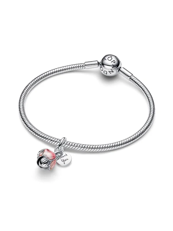 (image for) Pandora Two-Tone Blooming Flower Dangle Charm - 764453C01 - View 6