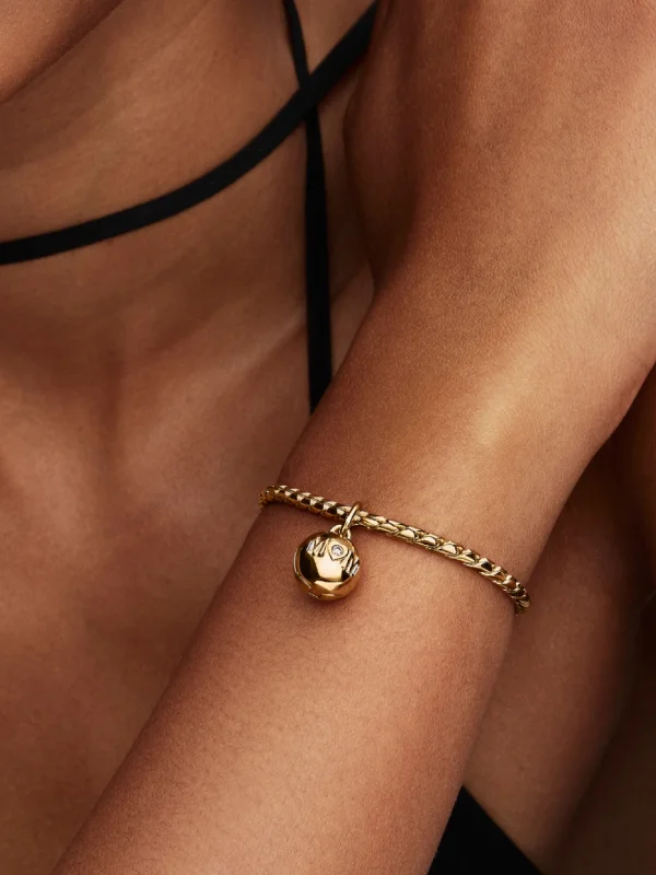(image for) PANDORA clasp charm 764457C01 Mom Ball Charm in 14k Gold… - View 2