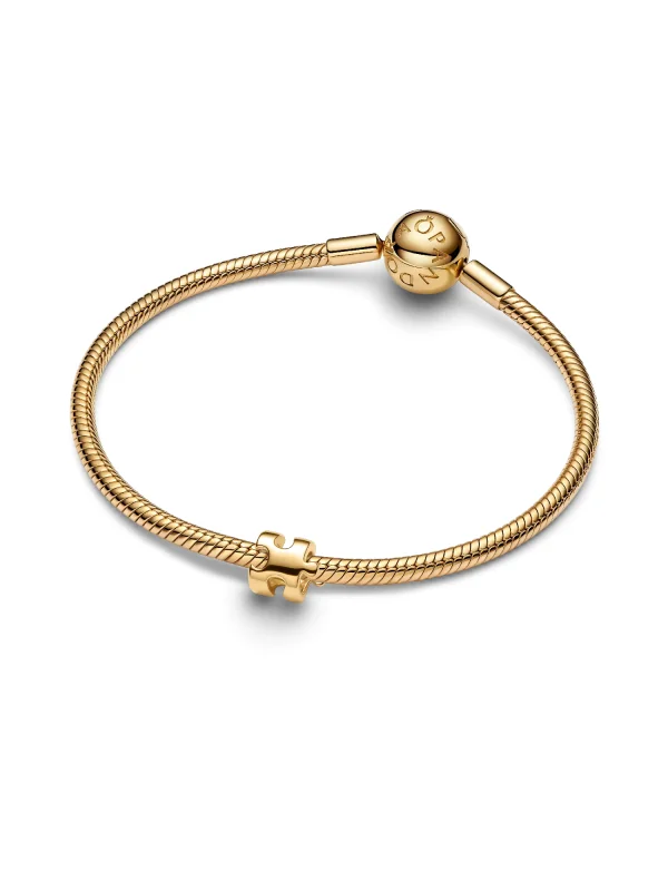 (image for) PANDORA Puzzle Piece Charm 764514C00 | 14k Gold-Plated - View 4