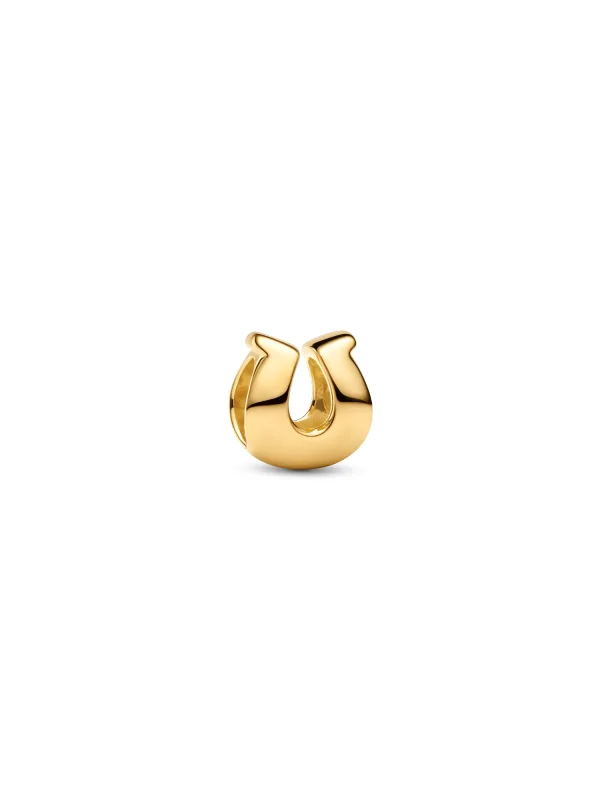 (image for) Horseshoe PANDORA Charm 764517C00 | 14k Gold-Plated Mini… - View 2