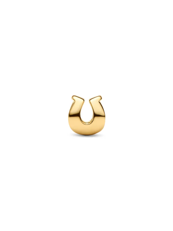 (image for) Horseshoe PANDORA Charm 764517C00 | 14k Gold-Plated Mini… - View 4