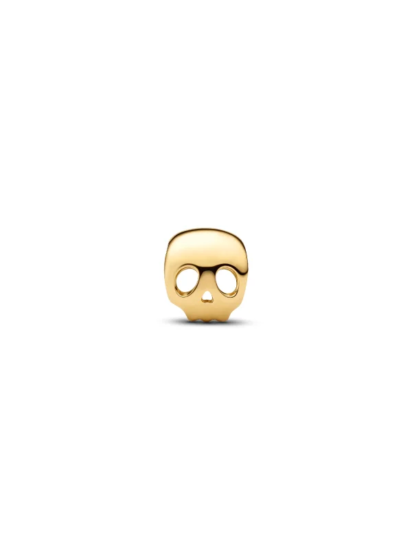 (image for) PANDORA Skull Charm 764518C00 - 14k Gold Plated Mini Charm - View 4