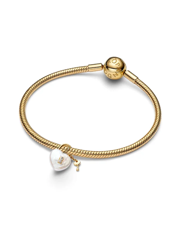 (image for) Pandora Treated Freshwater Cultured Baroque Pearl Padlock Dangle Charm - 764615C - View 3