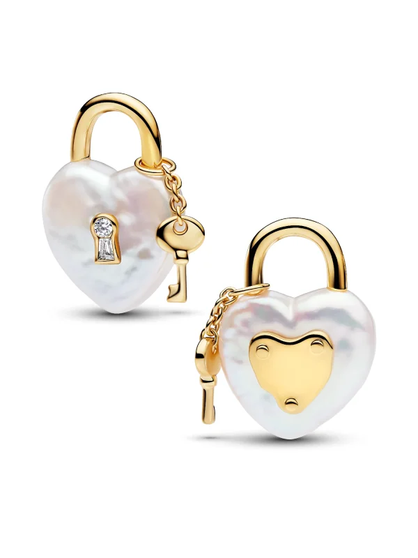 (image for) Pandora Treated Freshwater Cultured Baroque Pearl Padlock Dangle Charm - 764615C - View 6