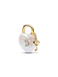 (image for) Pandora Treated Freshwater Cultured Baroque Pearl Padlock Dangle Charm - 764615C01