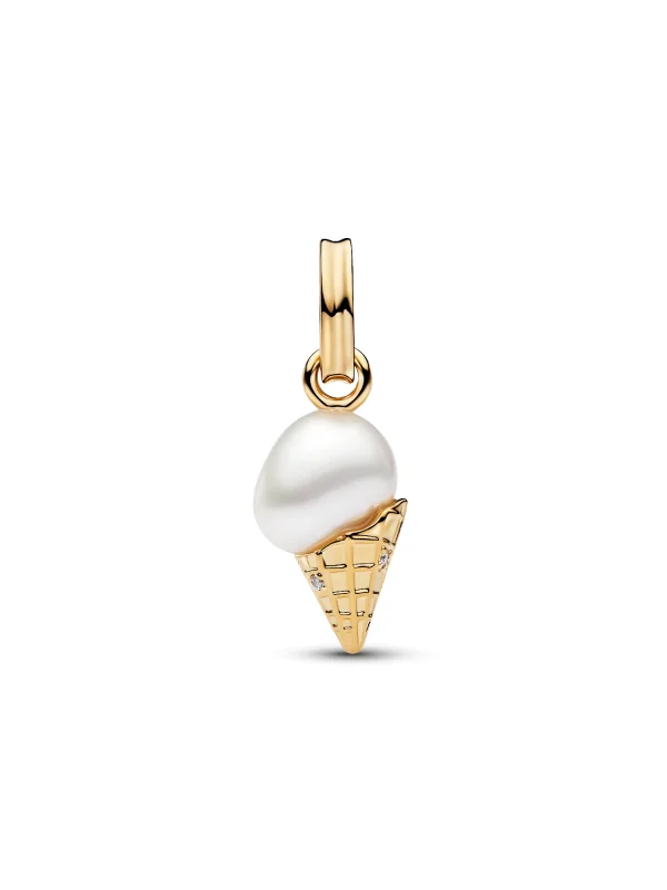 (image for) Pandora Treated Freshwater Cultured Baroque Pearl Ice Cream Dangle Charm - 76462 - View 5