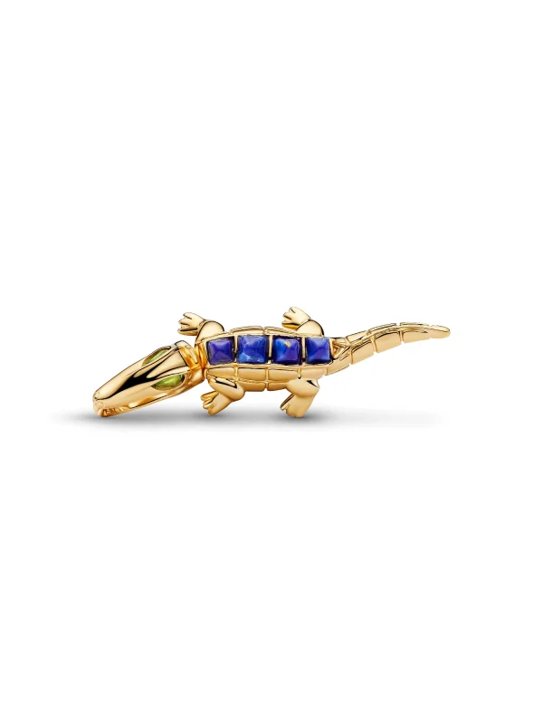 (image for) PANDORA Alligator Charm 764624C01 | 14k Gold Plated - View 3