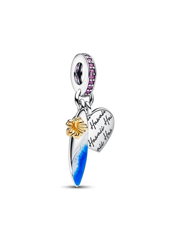 (image for) Pandora Surf Board Double Dangle Charm - 764628C01 - View 2