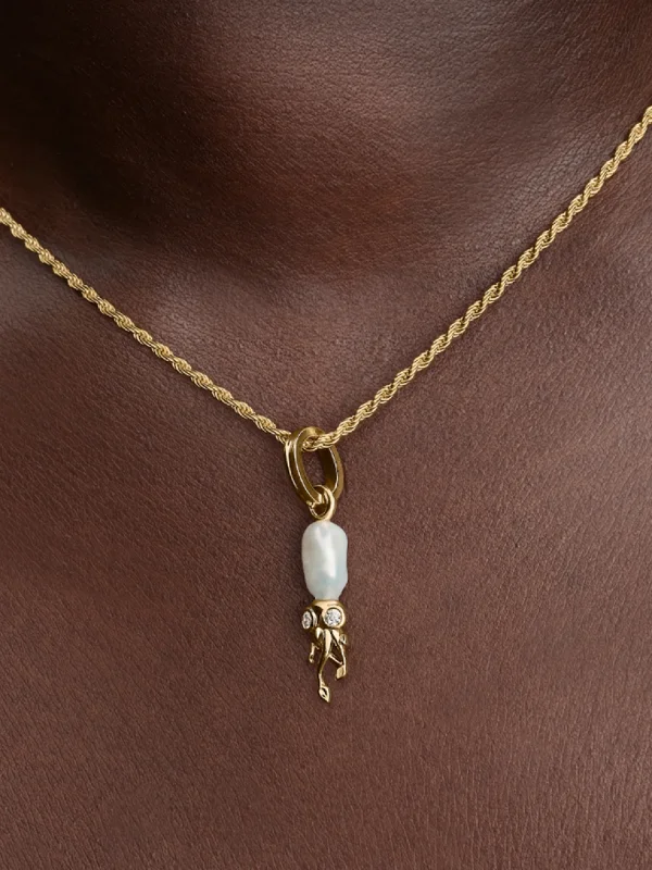 (image for) Pandora Treated Freshwater Cultured Baroque Pearl Squid Dangle Charm - 764694C01 - View 2