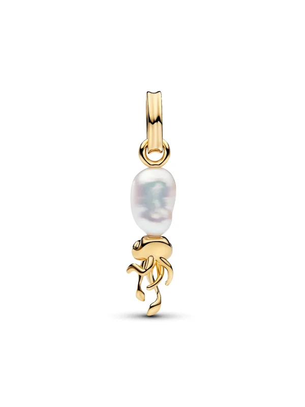 (image for) Pandora Treated Freshwater Cultured Baroque Pearl Squid Dangle Charm - 764694C01 - View 3