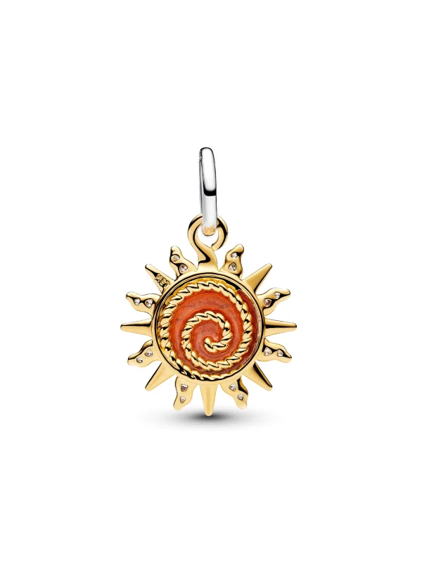 (image for) Pandora Swirling Sun Two-Tone Dangle Charm - 764703C01 - View 3