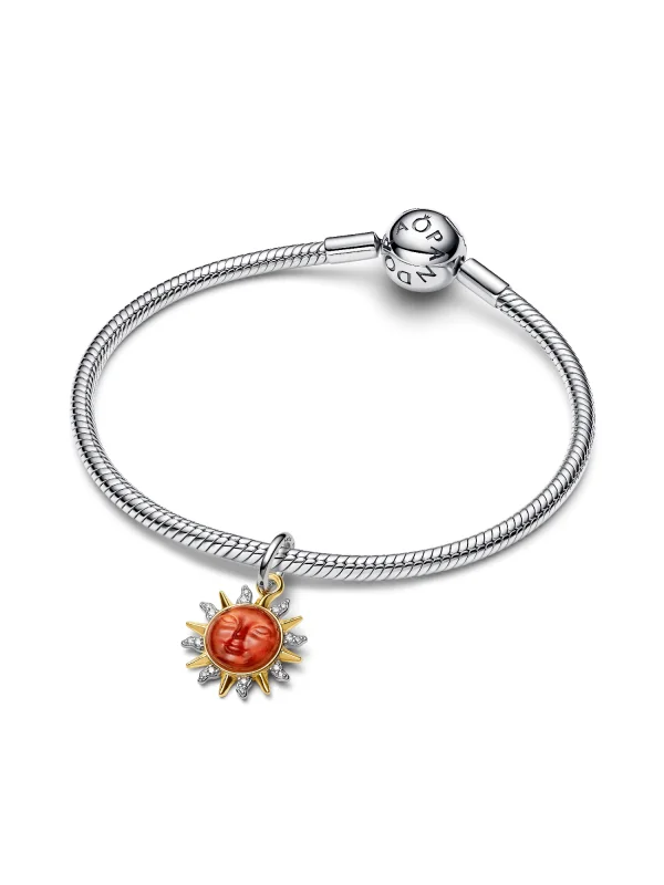 (image for) Pandora Swirling Sun Two-Tone Dangle Charm - 764703C01 - View 5