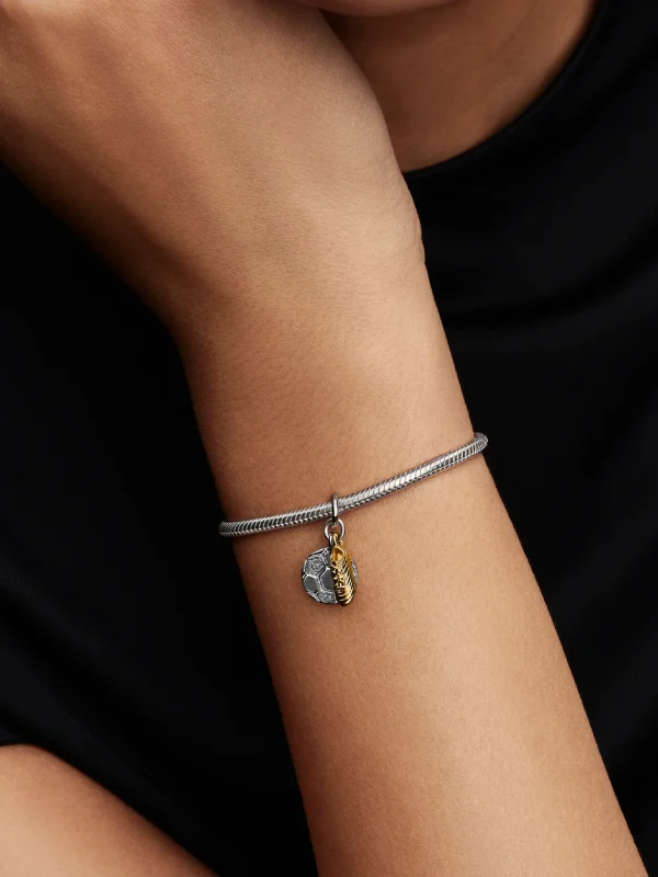 (image for) Pandora Engravable Soccer Shoe Double Dangle Charm - 764712C00 - View 2