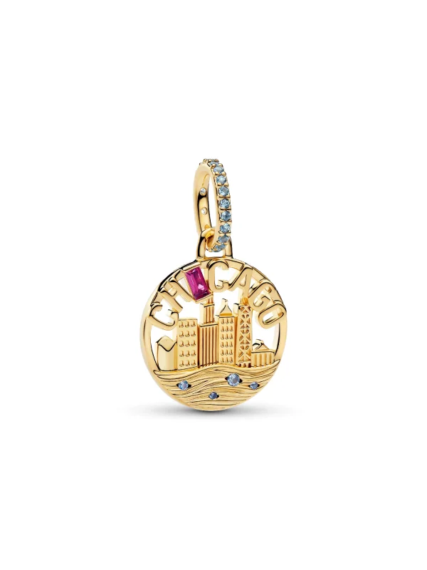 (image for) PANDORA Chicago Charm 764766C01 | 14k Gold Plating - View 2