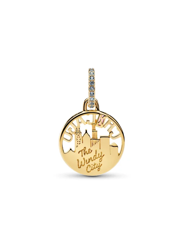 (image for) PANDORA Chicago Charm 764766C01 | 14k Gold Plating - View 3