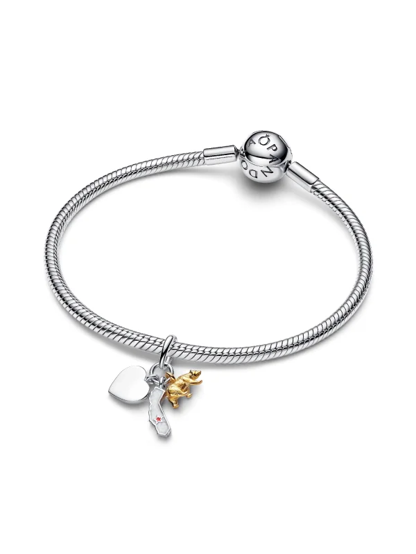 (image for) California PANDORA Charm 764921C01 | Gold & Silver Dangle - View 3
