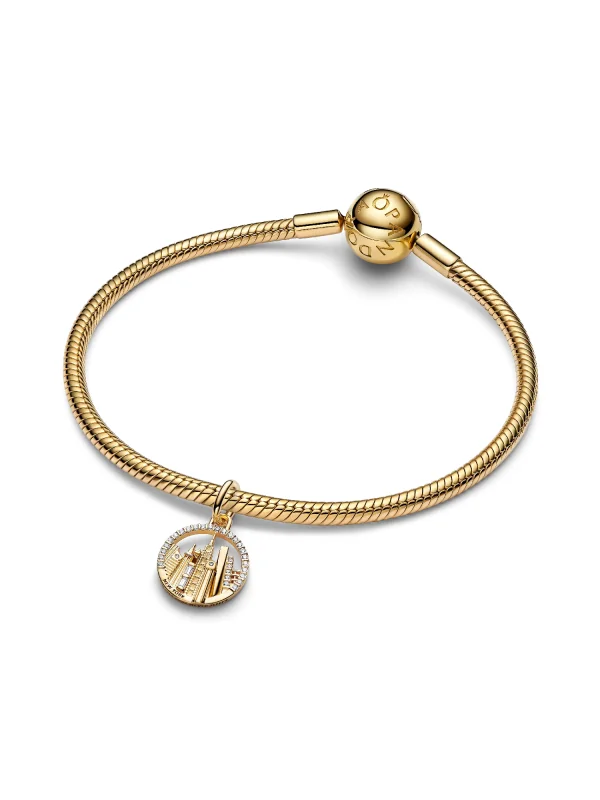 (image for) New PANDORA New York Skyline Charm 764923C01 14k Gold Plated - View 3