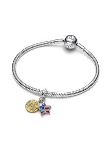 (image for) Pandora USA Flag Star Double Dangle Charm - 764930C01