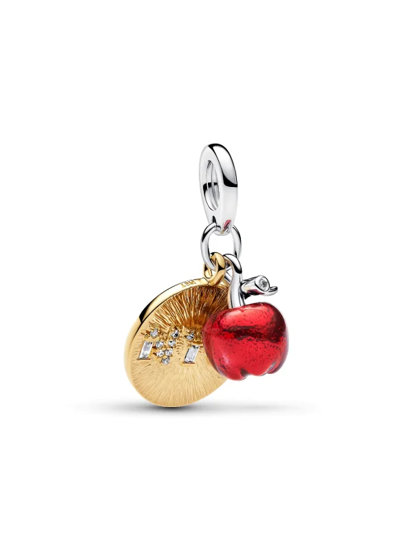 (image for) Pandora Apple & Engravable Round Tag Double Dangle Charm - 764942C01 - View 2