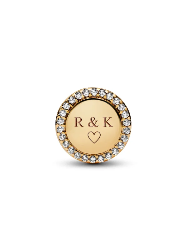 (image for) Pandora Engravable Sparkling Button Charm - 768747C01 - View 4