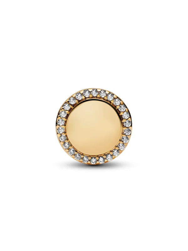 (image for) Pandora Engravable Sparkling Button Charm - 768747C01 - View 5