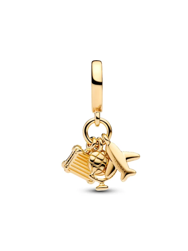 (image for) PANDORA Airplane Globe & Suitcase Charm 769435C01 - View 4