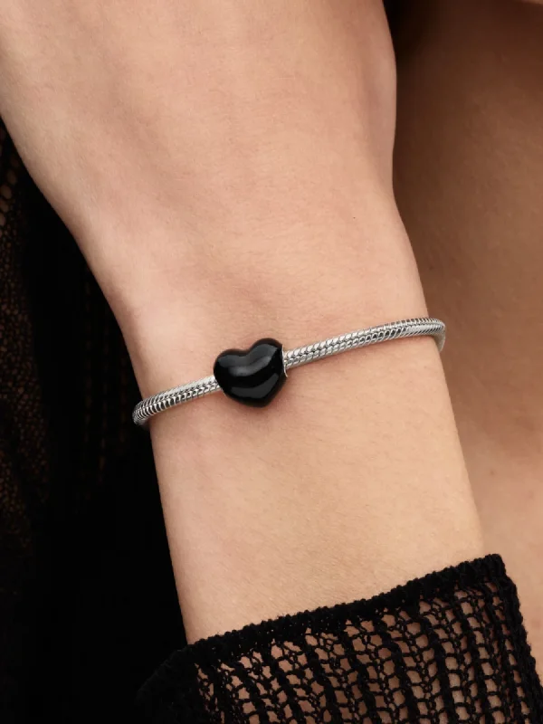 (image for) Pandora Black Heart Charm - 793337C04 - View 2