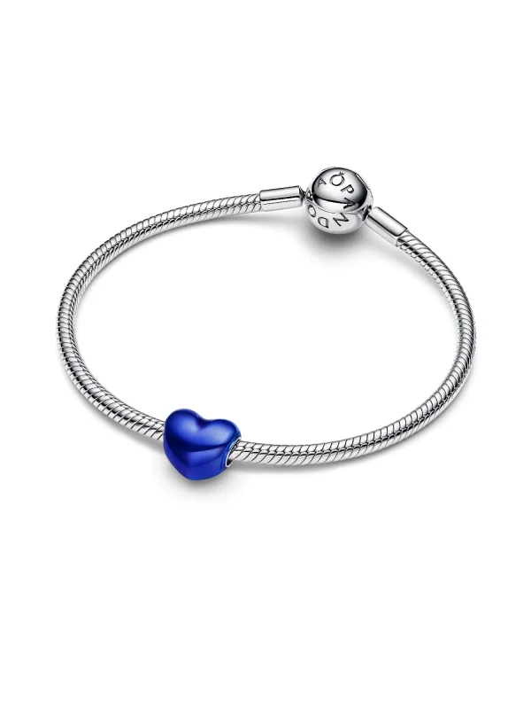 (image for) Pandora Metallic Blue Heart Charm - 793337C05 - View 6
