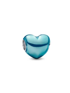 Pandora Metallic Sky Blue Heart Charm - 793337C06 (image for) Pandora Metallic Sky Blue Heart Charm - 793337C06