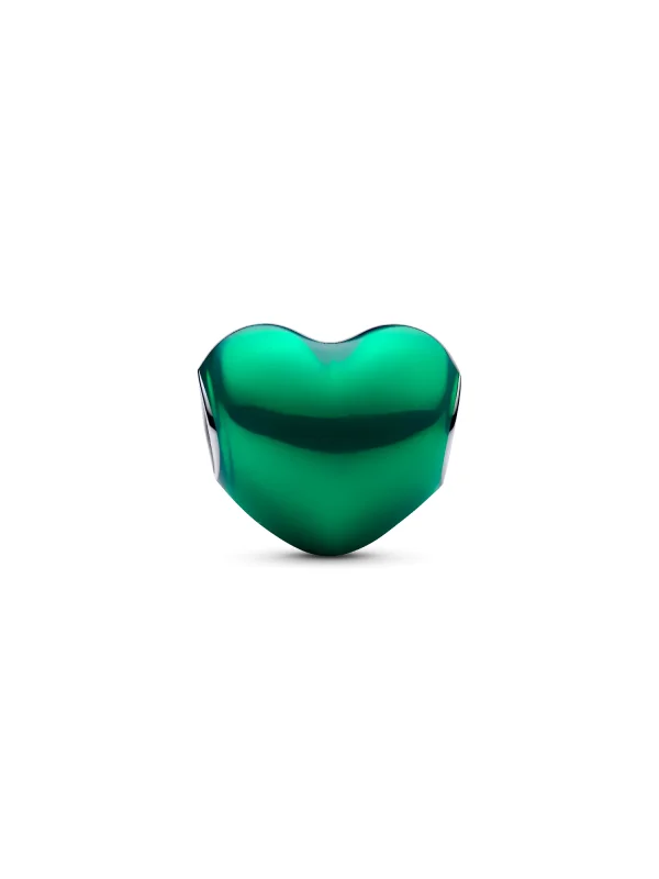 (image for) Pandora Metallic Green Heart Charm - 793337C07 - View 4