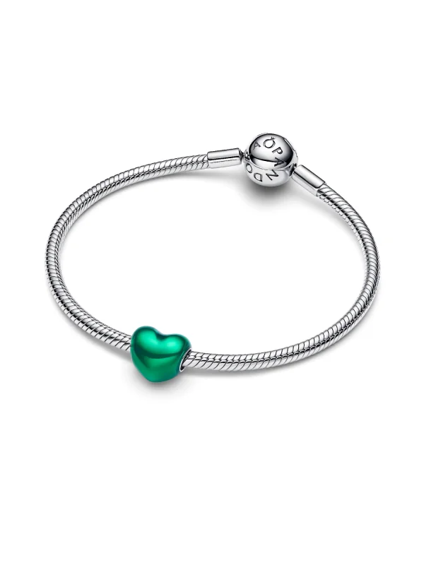 (image for) Pandora Metallic Green Heart Charm - 793337C07 - View 6