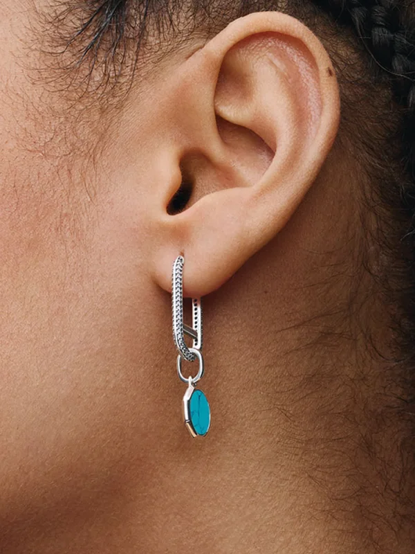 (image for) Pandora Turquoise-colored Engravable Mini Medallion Charm - 793388C01 - View 2