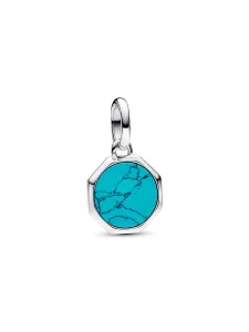 (image for) Pandora Turquoise-colored Engravable Mini Medallion Charm - 793388C01