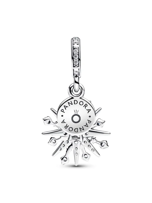 (image for) Pandora Sparkling Firework Double Dangle Charm - 793512C01 - View 3