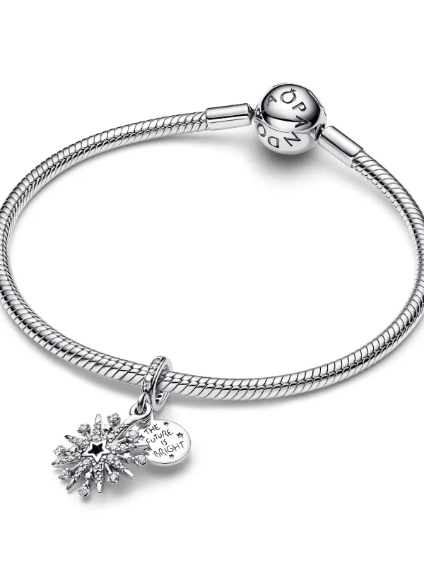 (image for) Pandora Sparkling Firework Double Dangle Charm - 793512C01 - View 5