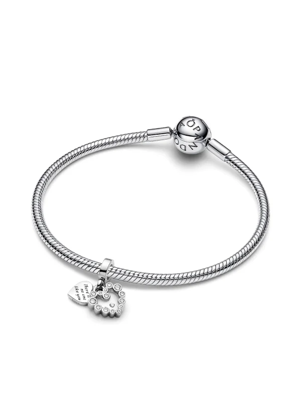 (image for) Pandora Sparkling Heart Double Dangle Charm - 793765C01 - View 6