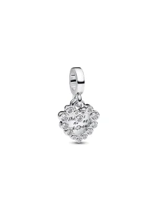 (image for) Pandora Sparkling Heart Double Dangle Charm - 793765C01