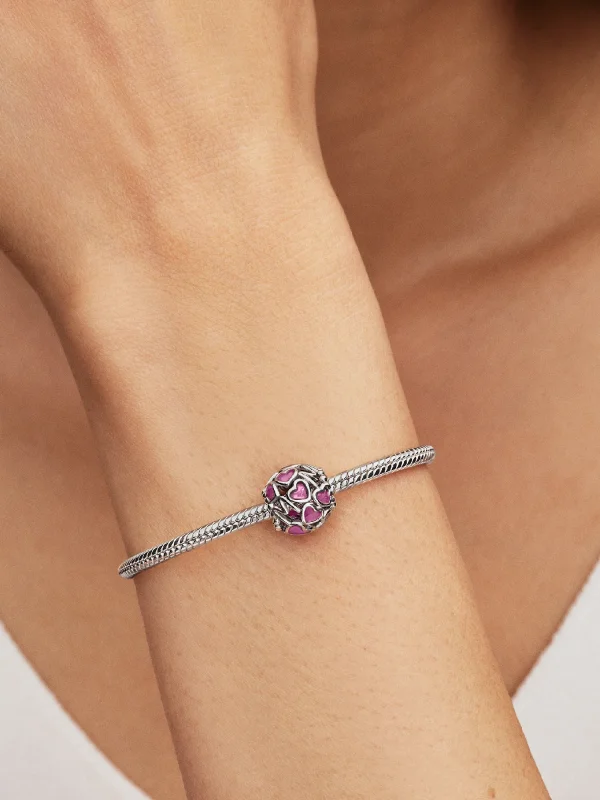 (image for) Pandora Pink Openwork Hearts Mom Charm - 793772C02 - View 2
