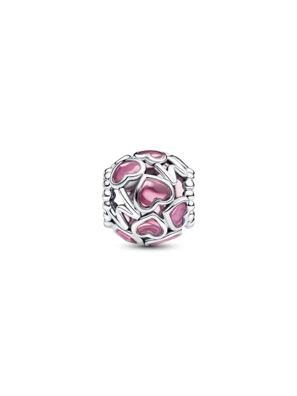 (image for) Pandora Pink Openwork Hearts Mom Charm - 793772C02 - View 4