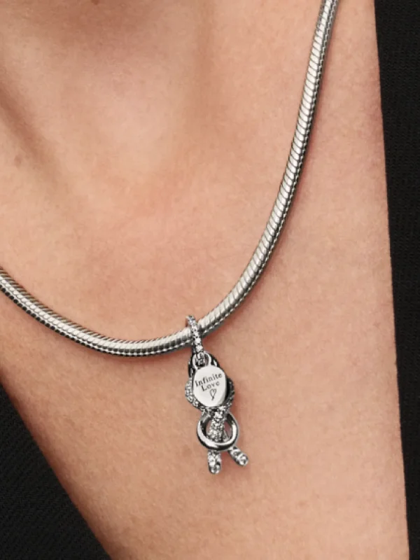 (image for) Pandora Pavé Infinity Knot Dangle Charm - 793780C01 - View 2