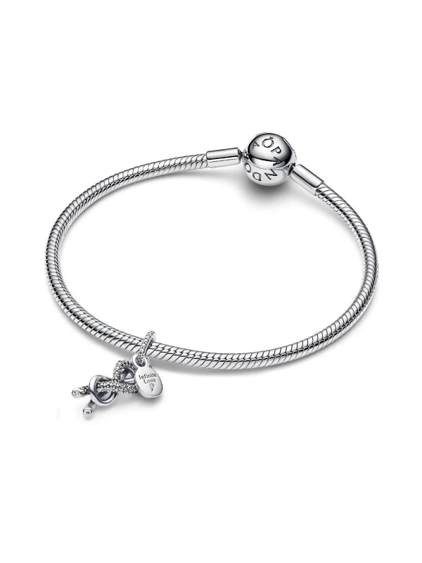 (image for) Pandora Pavé Infinity Knot Dangle Charm - 793780C01 - View 4