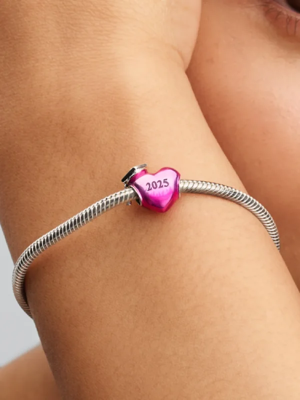 (image for) 2025 PANDORA Charm 793788C01 | Graduation Heart Sterling… - View 2