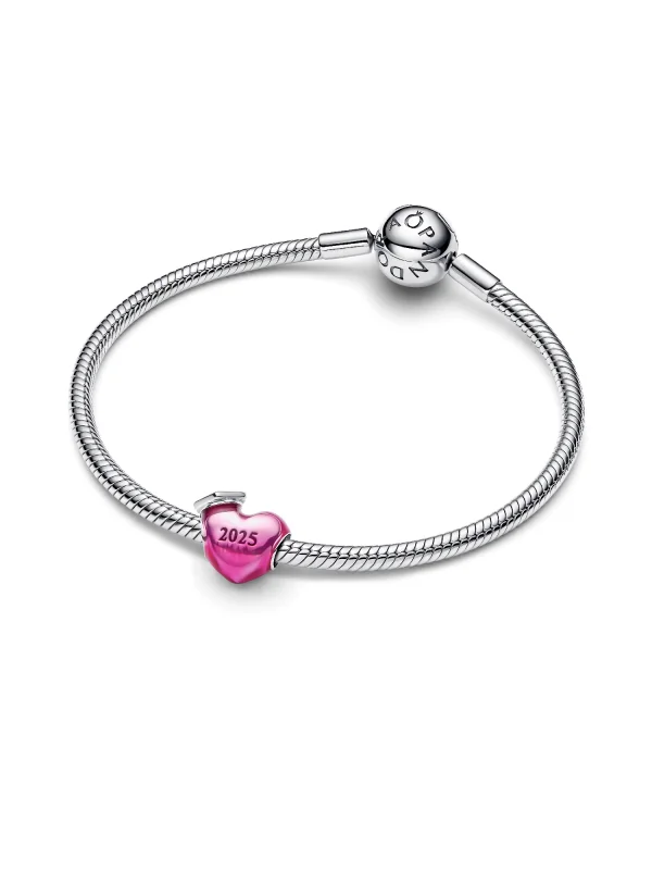 (image for) 2025 PANDORA Charm 793788C01 | Graduation Heart Sterling… - View 4